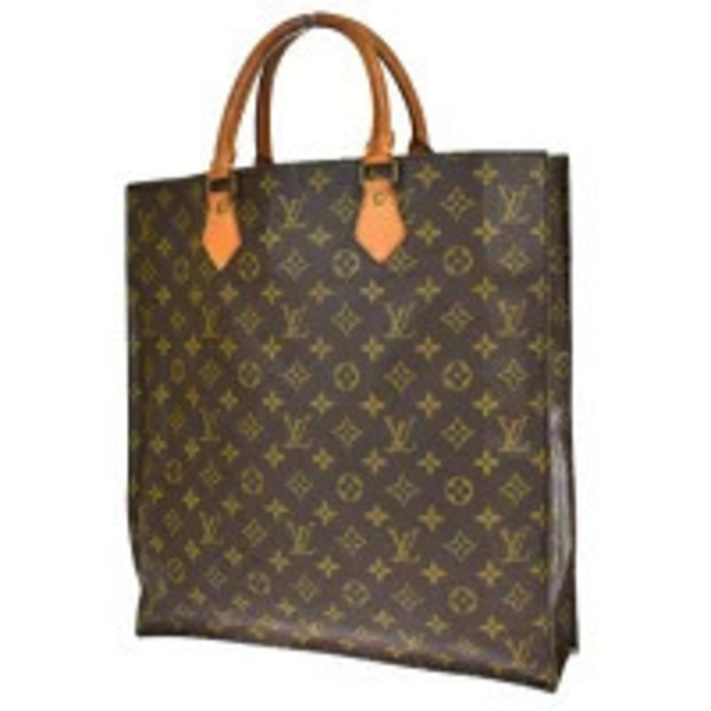 Louis Vuitton Sac Plat Handbag Monogram Leather